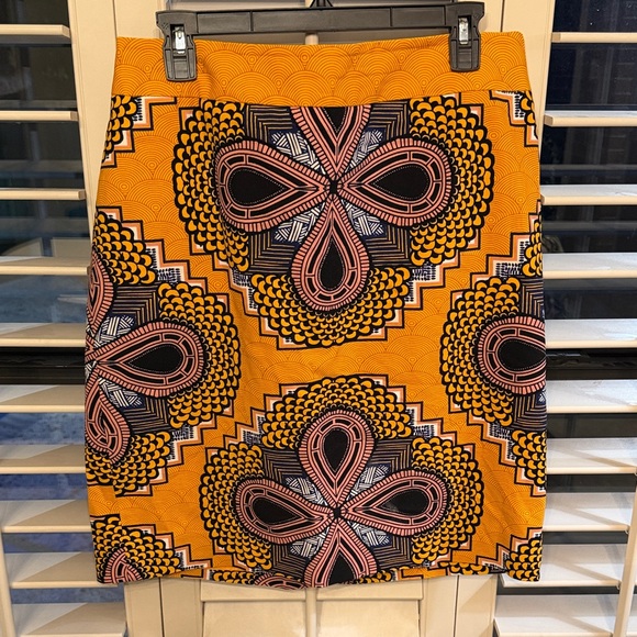 Anthropologie Dresses & Skirts - Anthropologie Orange and Black Patterned Pencil Skirt
